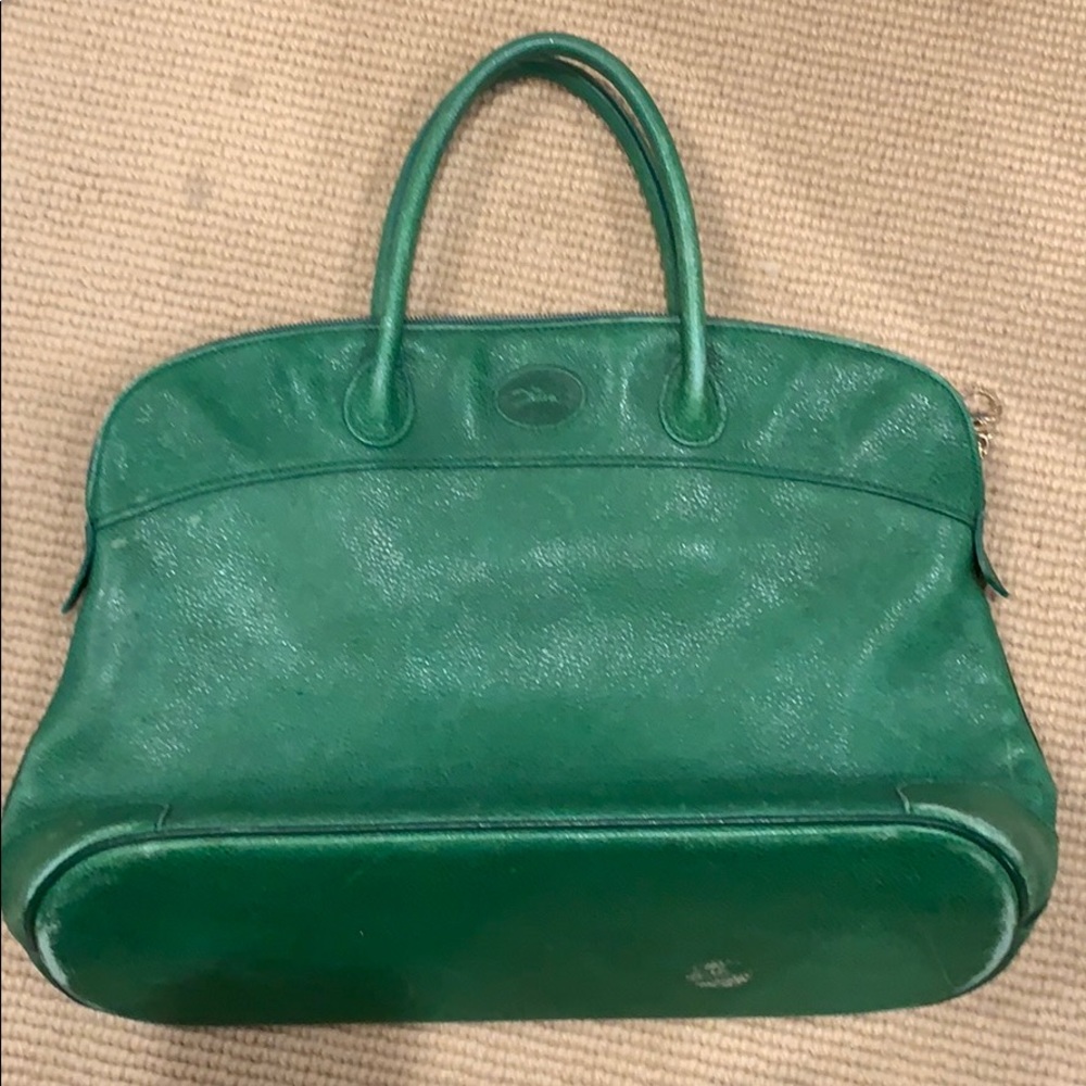 Kelly green longchamp bag